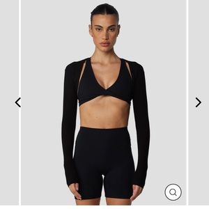 NWT Crop Shop Boutique Black Ribbed Bolero - CSB